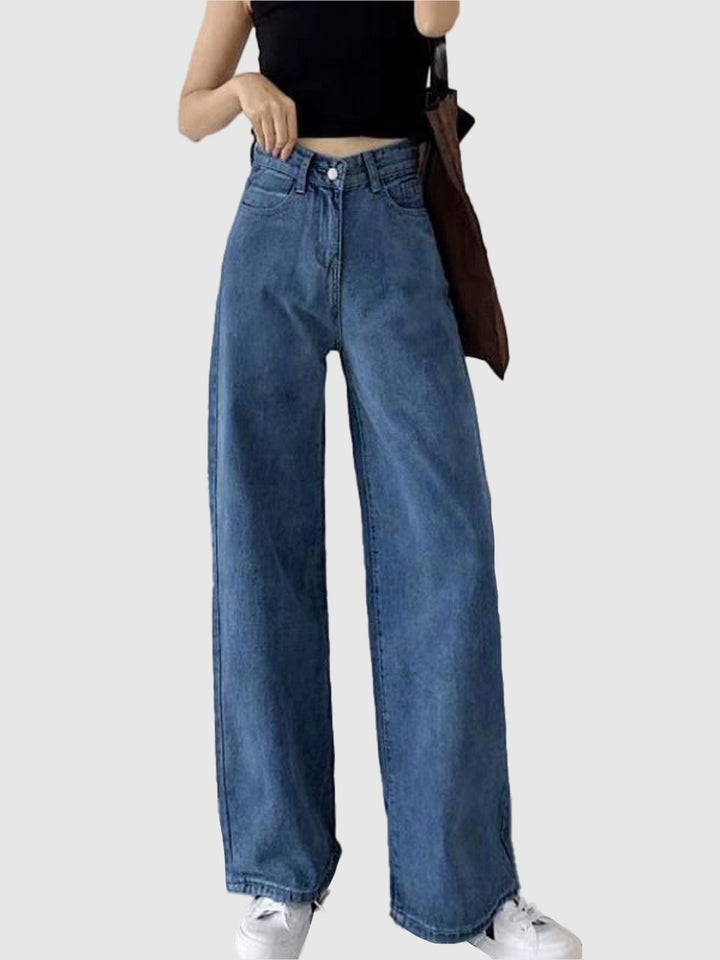 Blue Coloured Wash Straight Denim
