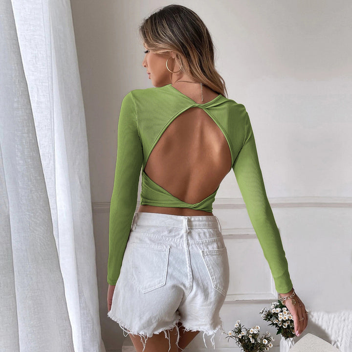 Green Full Sleeved Knit Top