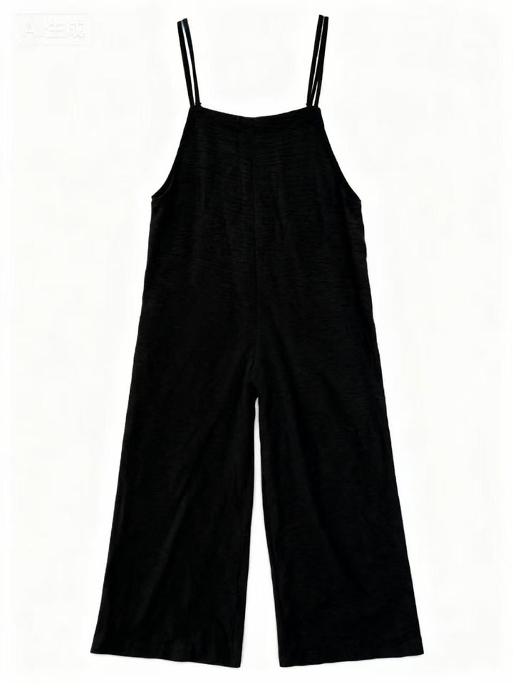 Black Double Spaghetti Strap Jumpsuits