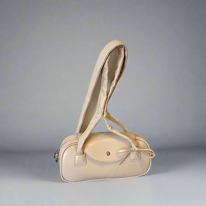 Khaki Sleek Bow Handbag