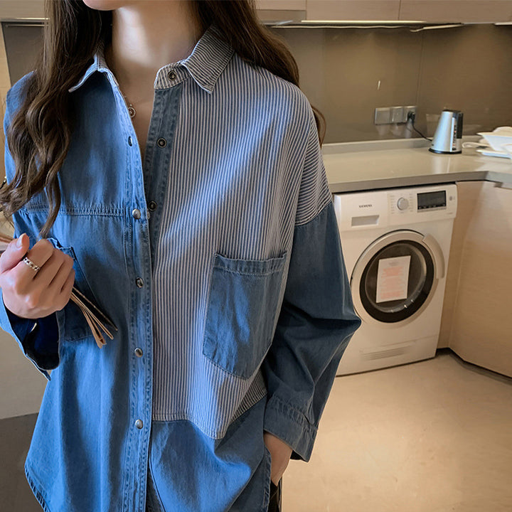 Blue Oversized Denim Shirt
