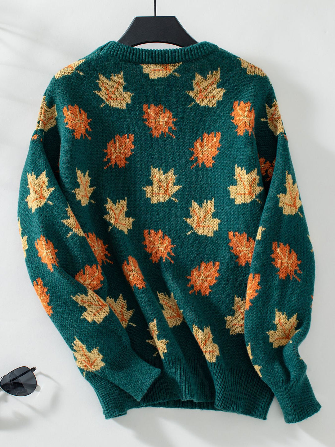 Green Full Sleeves Printed Sweater