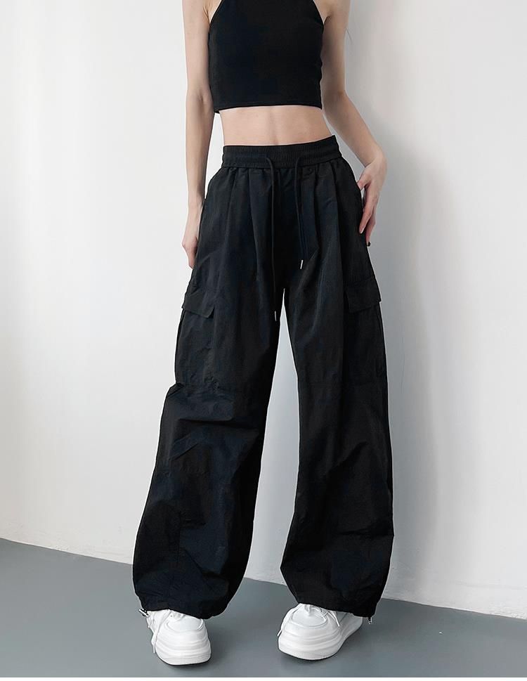 Black Pin Tucked Baggy Joggers