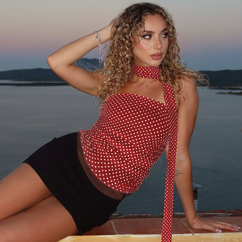 Red Polka Dot Tube Camisole