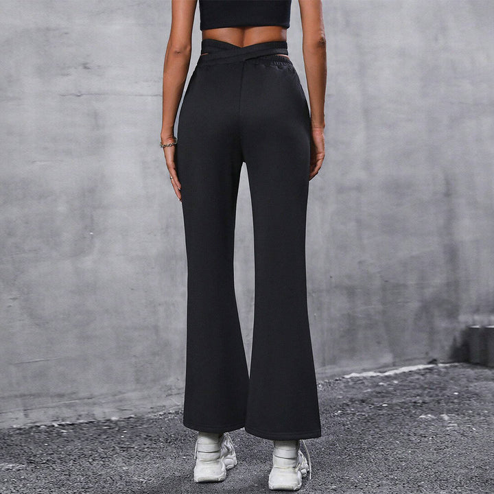 Black Criss Corss Waistband Trouser