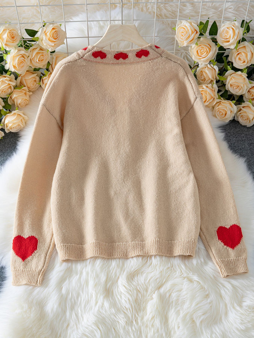 Beige Full Sleeves Printed Front Tie Up Cardigan