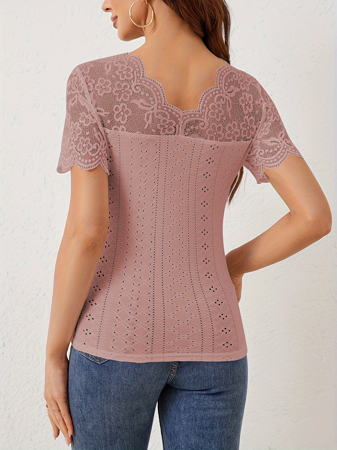 Nude Short Mesh Sleeve Top
