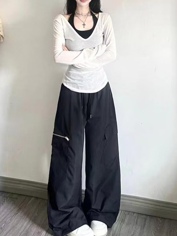 K-Pop Baggy Fit Black Joggers