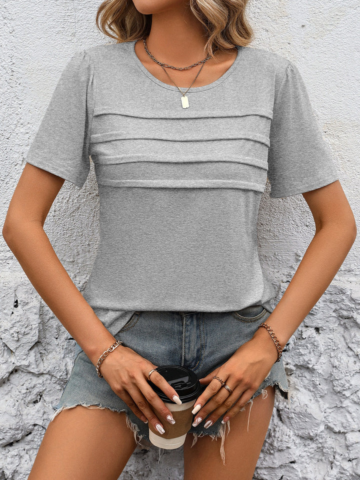 Grey Front Striped Top