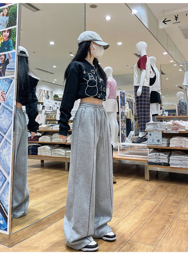 Grey High Waist Baggy Pant