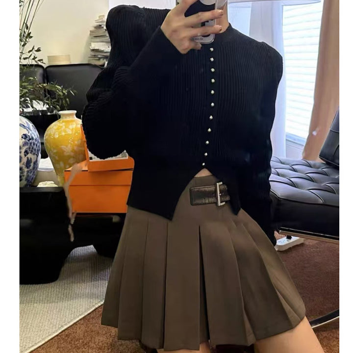 Black Full Sleeve Front Buttoned Cardigan