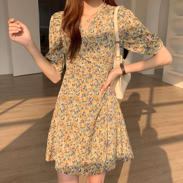 Yellow A Line Knee Length Dress