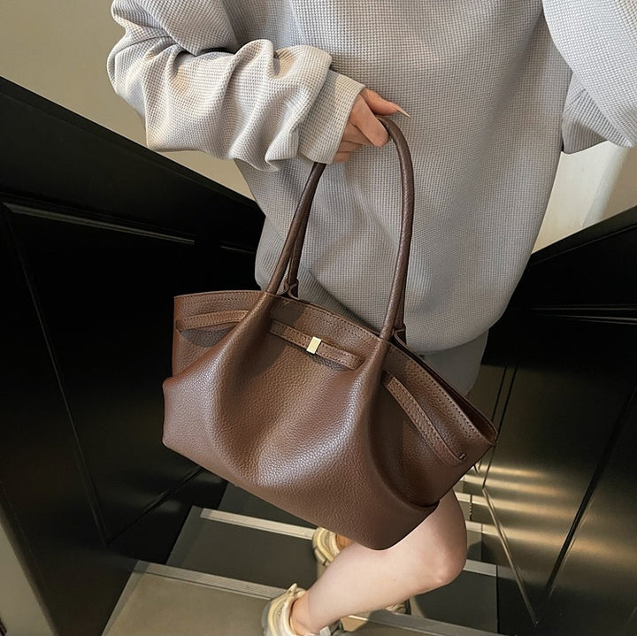 Brown Curveline Shoulder Bag