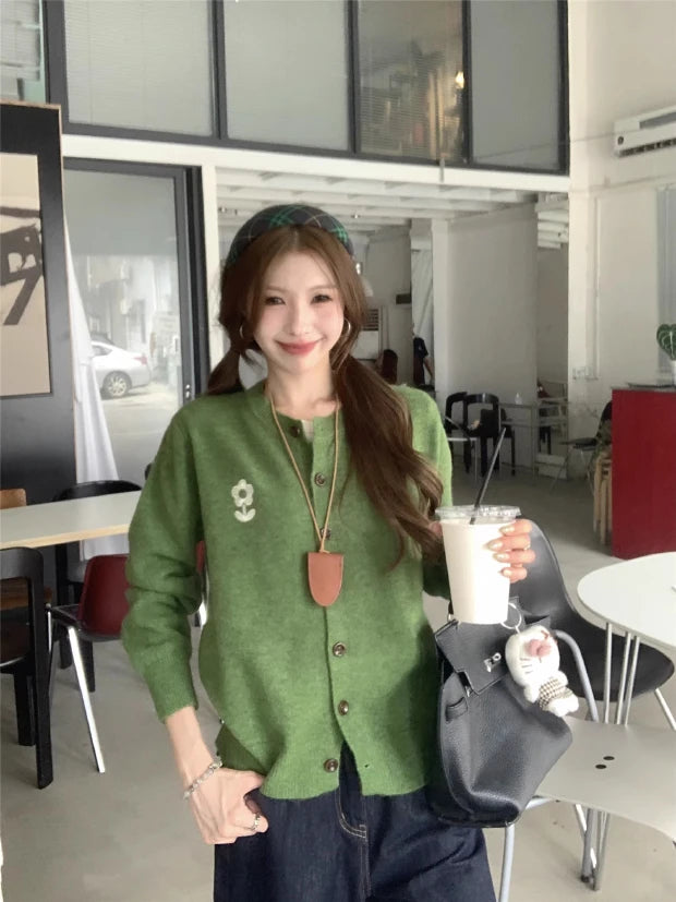 Olive Full Sleeve Front Buttoned Cardigan