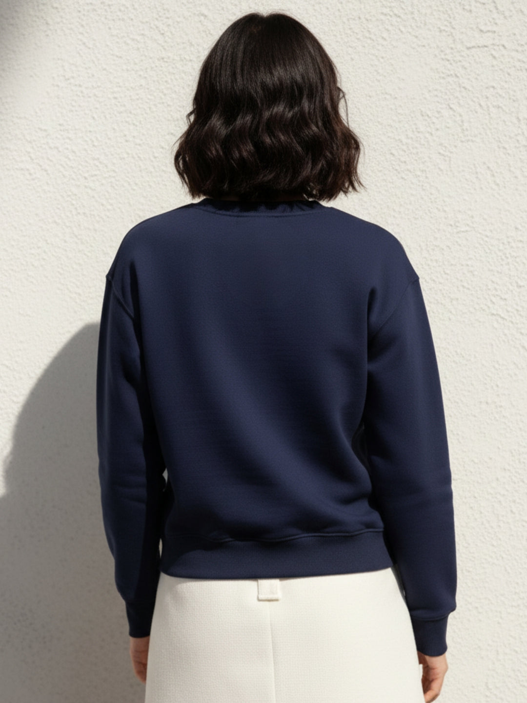 Navy blue Bold Bow Embroidery Sweatshirt