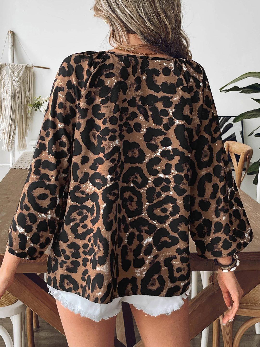 Brown Animal Printed Top