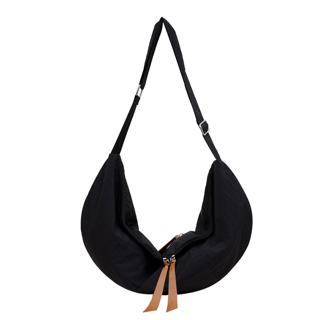 Black Solid Shopper Hobo Bag