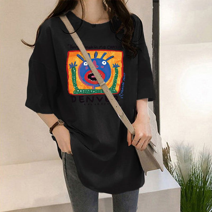 Black Chest Print Graphic Tshirt