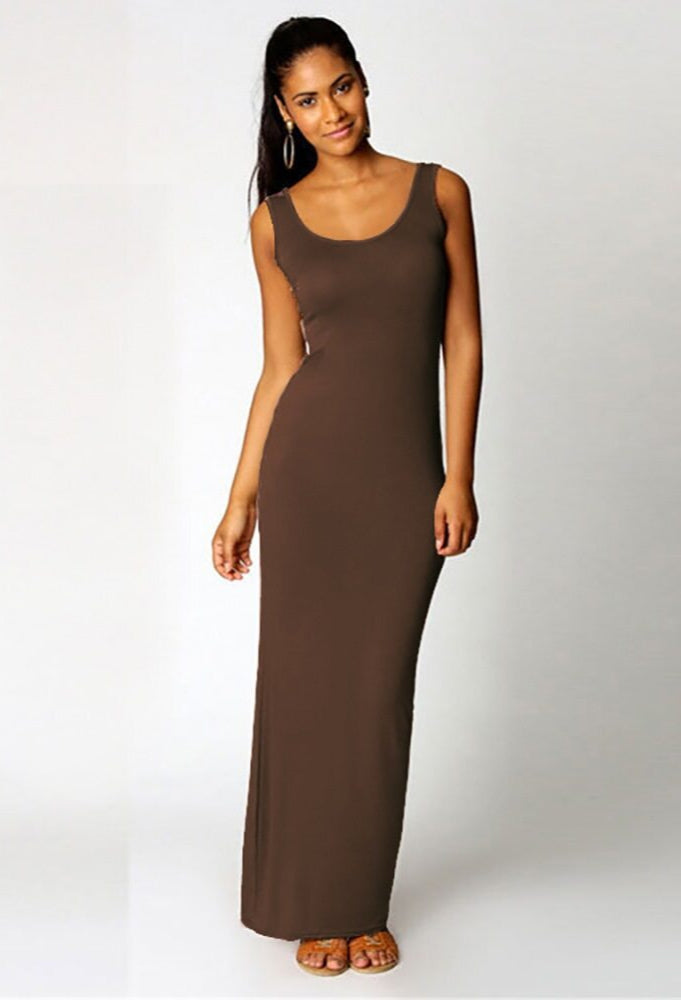 Brown Bodycon Sheath Dress