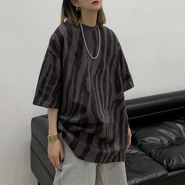 Black Animal Print Oversized T-Shirt