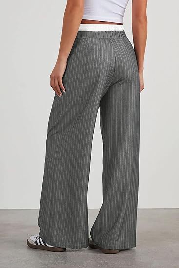 Grey Contrast Waist Band Straight Fit
