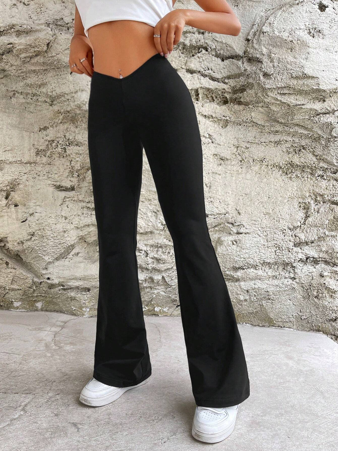 Black Fitted & Flared Leggings