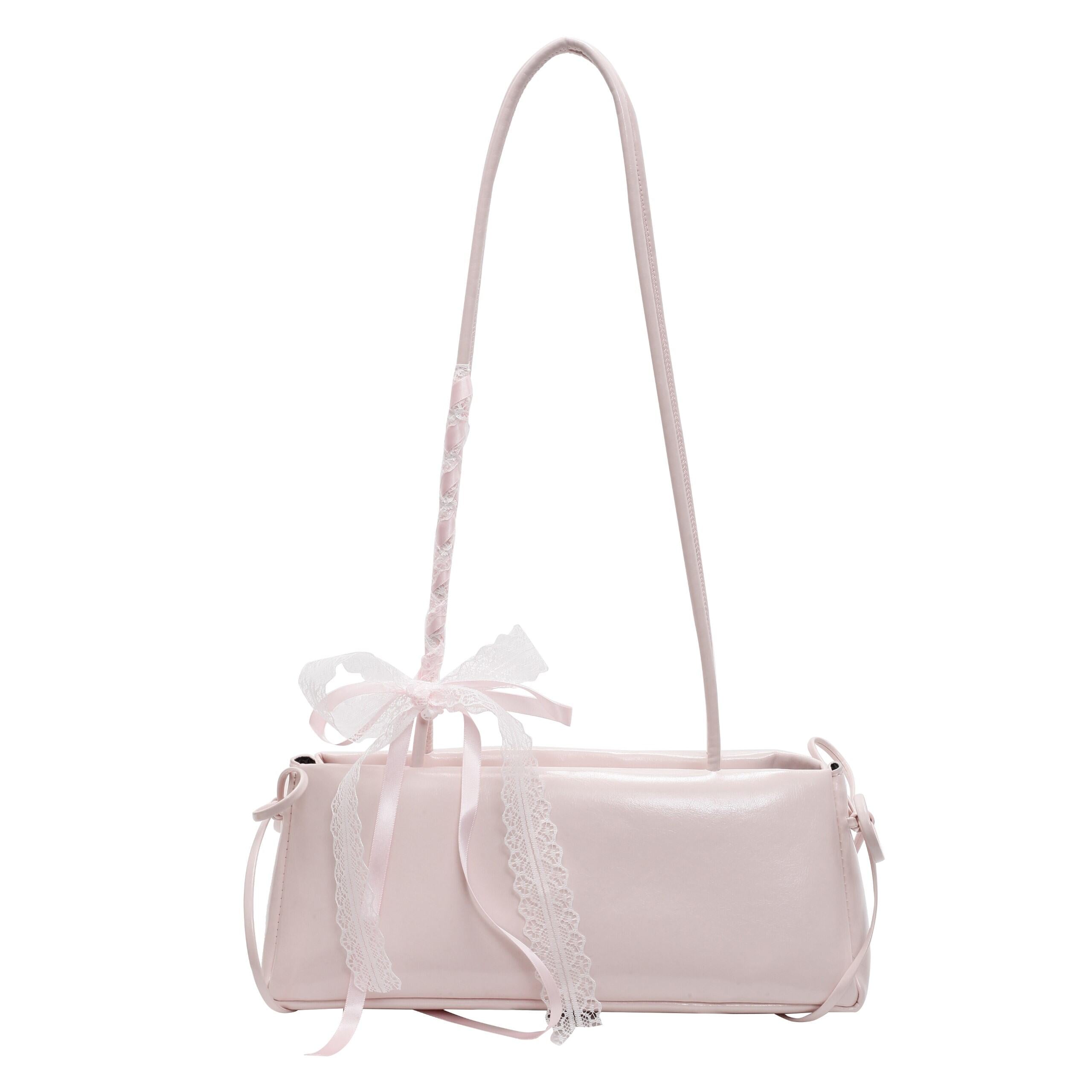 Pink Lace Bow Shoulder Bag