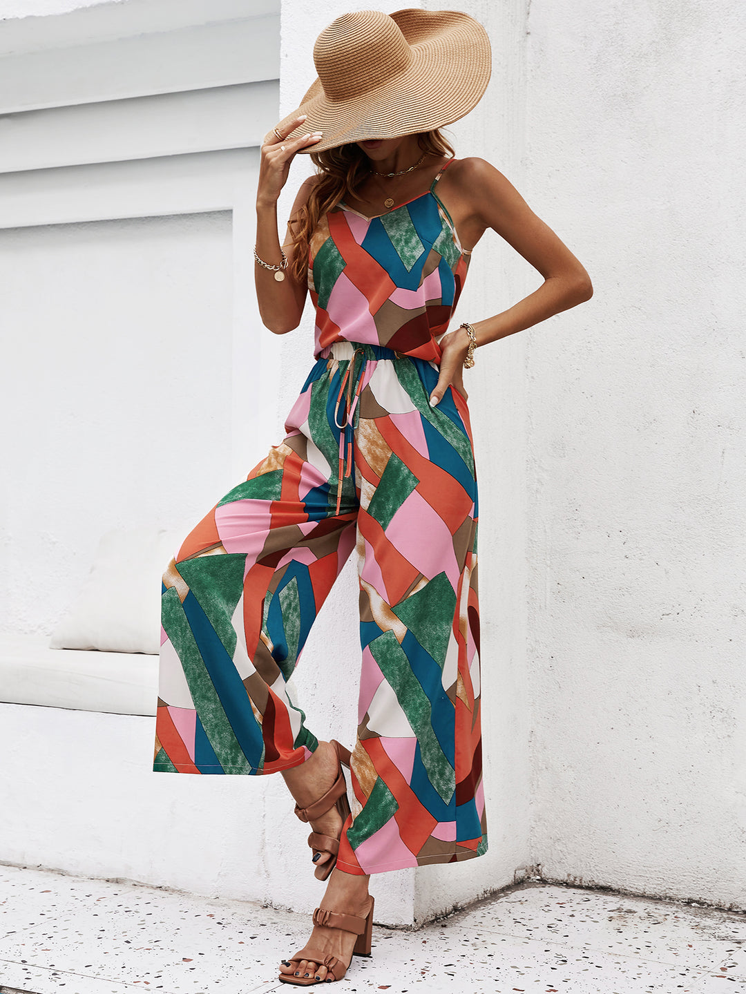 Teal Abstract Print Co-Ord Set