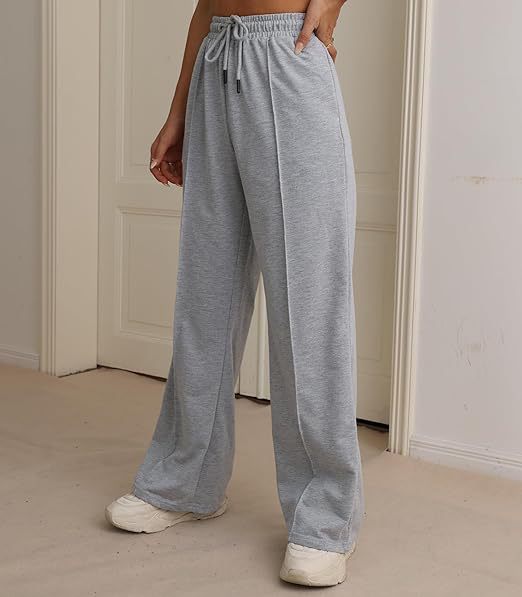 Grey Straight Fit Drawstring Joggers