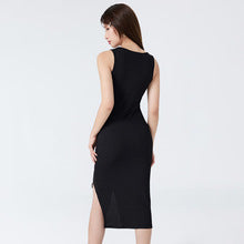 Black Sleeveless Bodycon Slit Dress