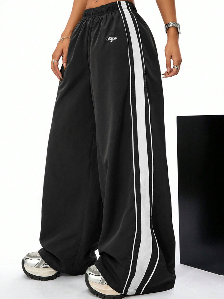 Black Varsity Side Stripe Sweatpants