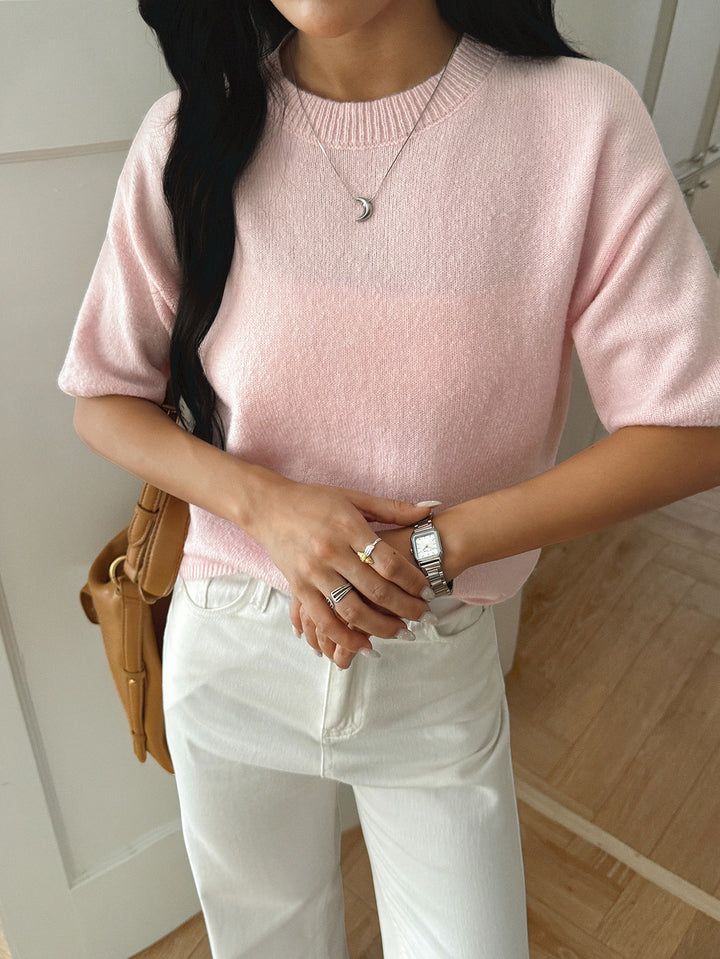 Pink Solid Casual Pull Over
