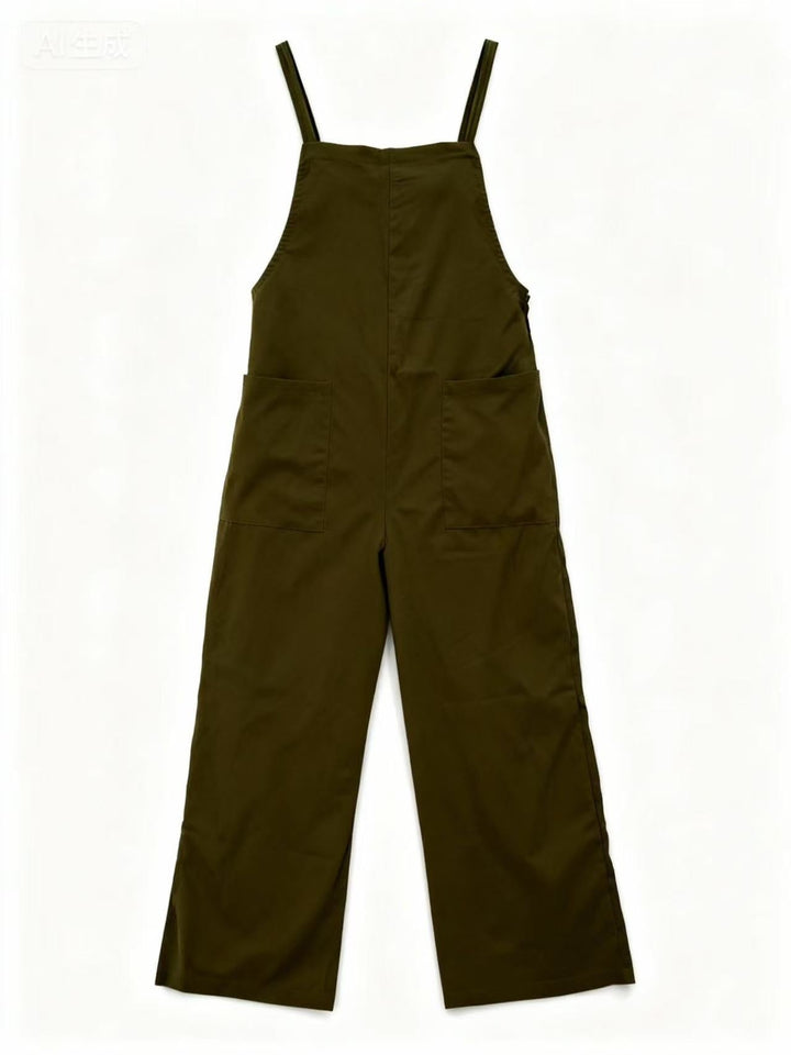 Olive Double Spaghetti Strap Jumpsuits