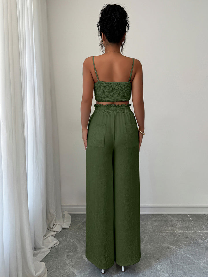 Green Cami Top And Pants Co-Ord Set