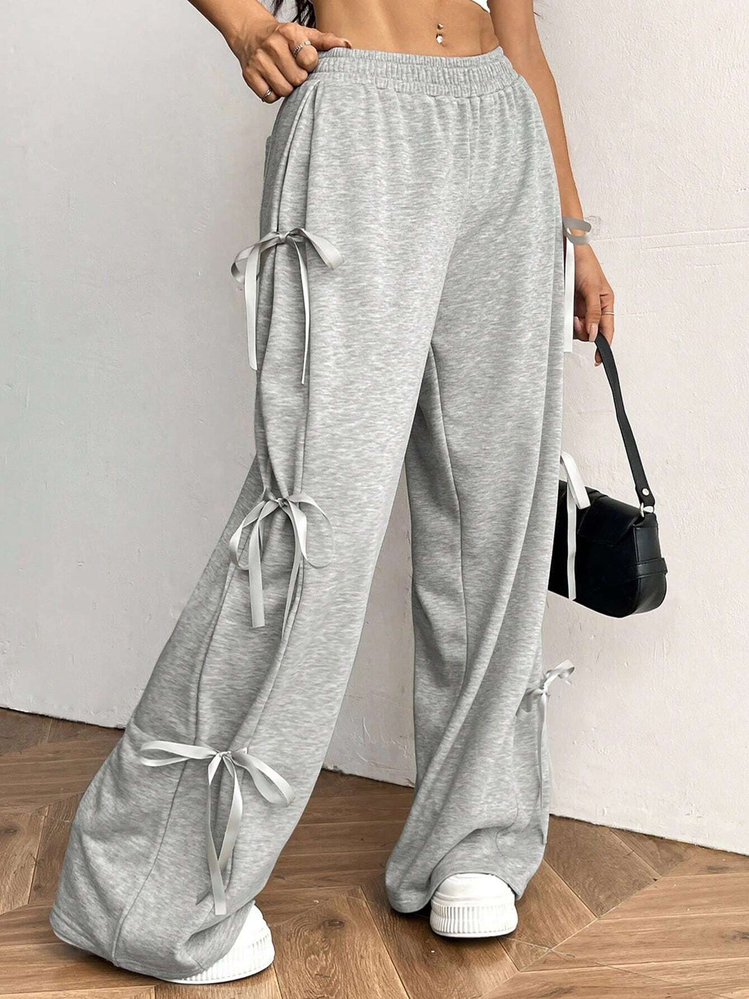 Grey Side Bow Detail Sweatpant