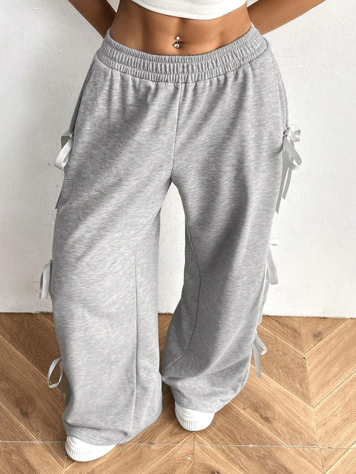 Grey Side Bow Detail Sweatpant