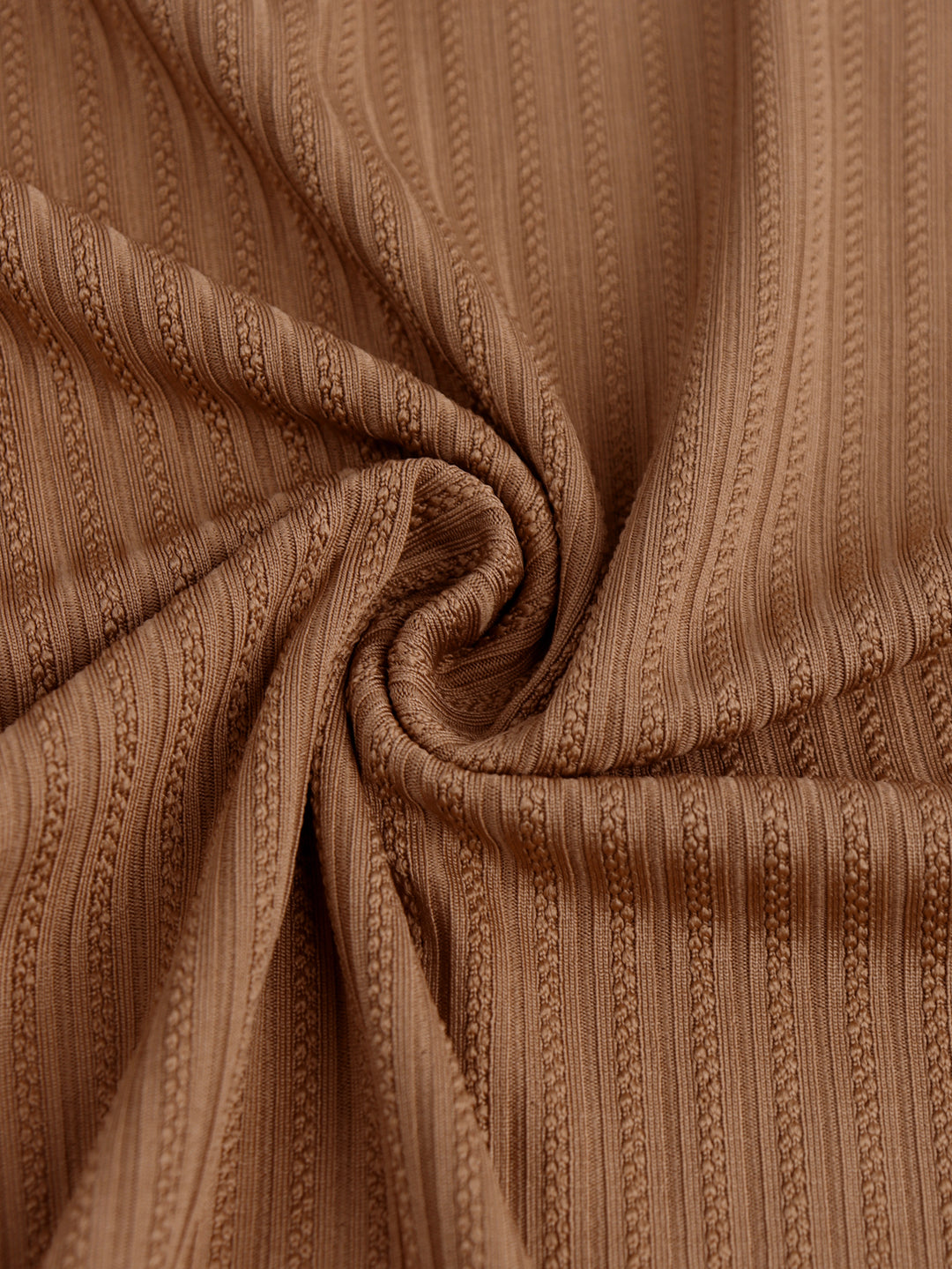 Brown Full Sleeve Back Cut-Out Detail Dress