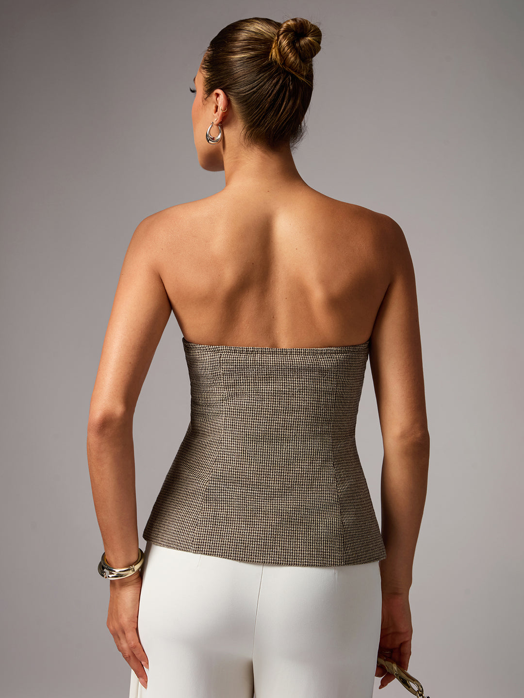 Khaki Structured Front Button Vest