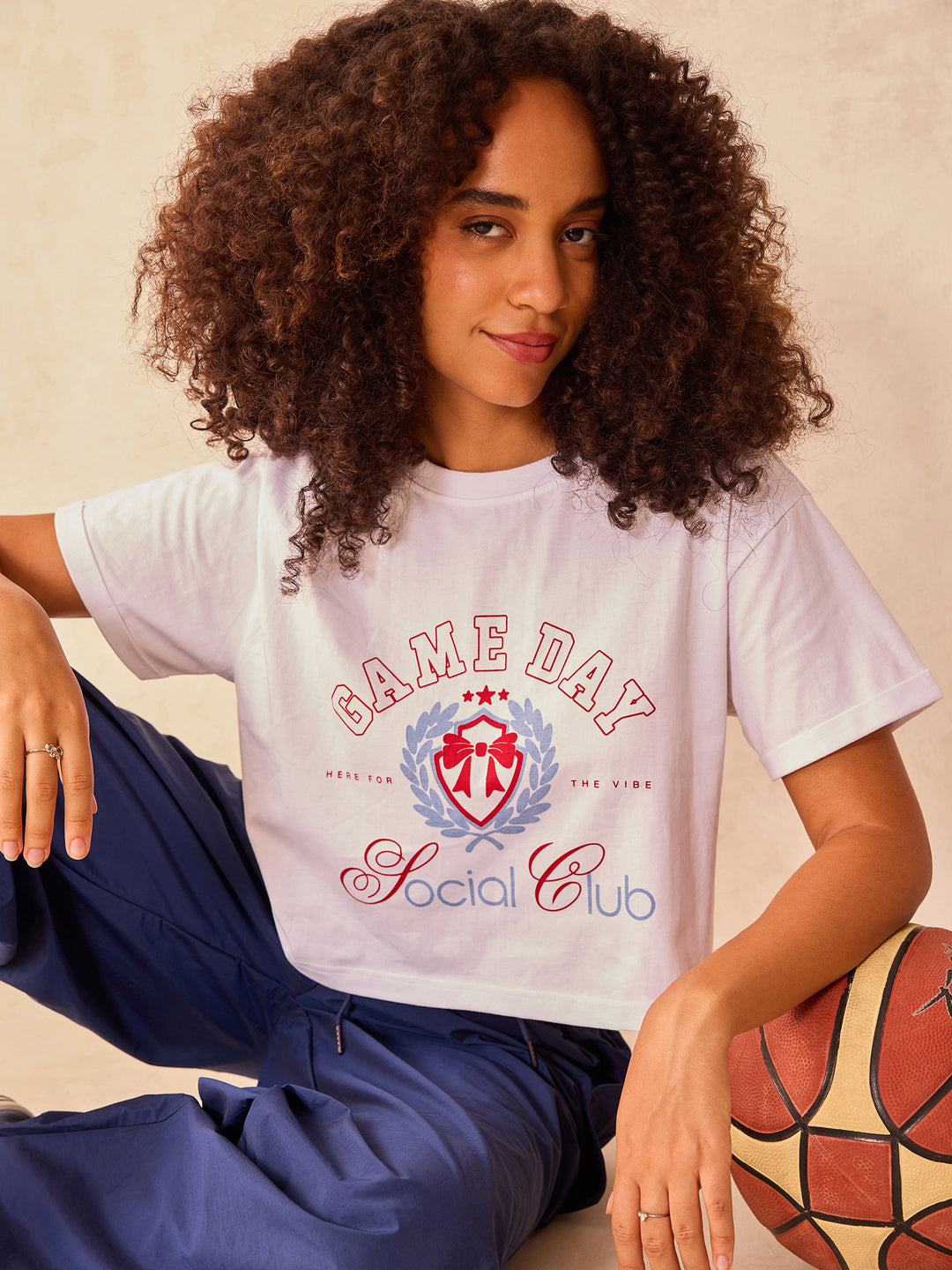 White Cropped Boxy T-Shirt With Graphic
