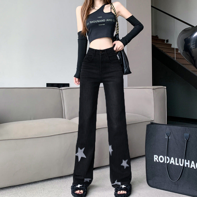 Black Star Printed Denim