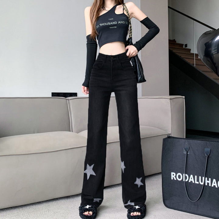 Black Star Printed Denim