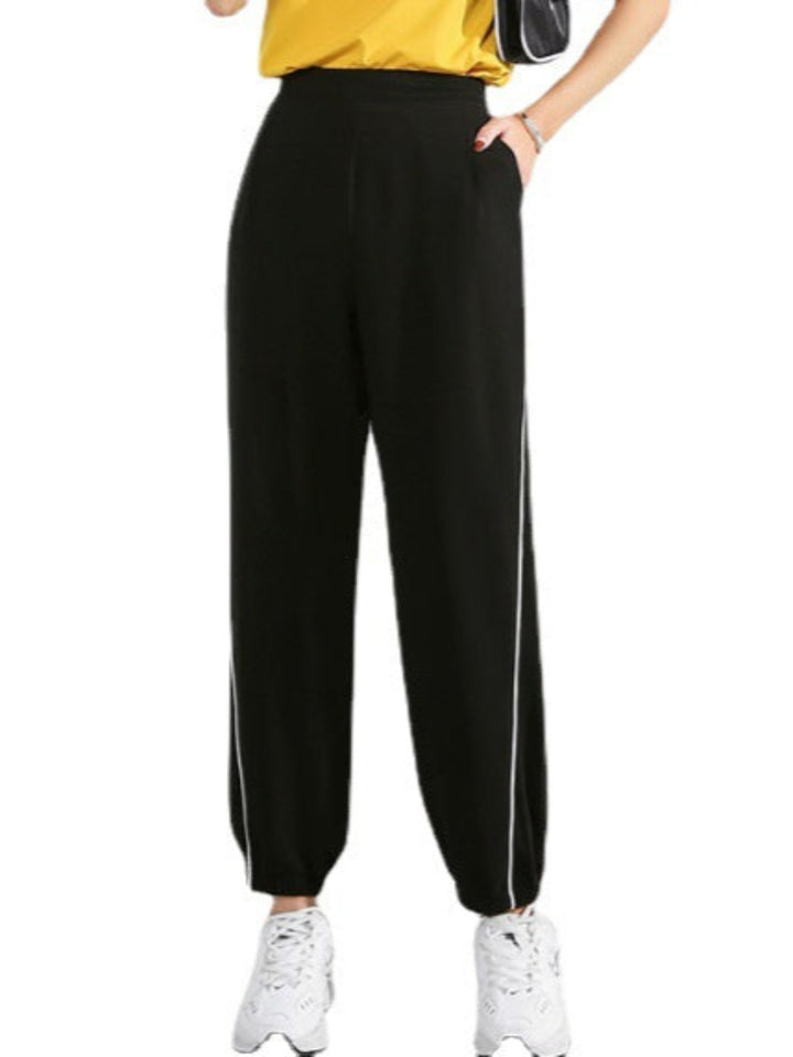 Black Contrast White Single Striped Jogger
