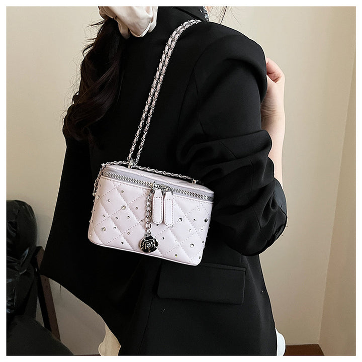 Purple Mini Squarebox Handbag