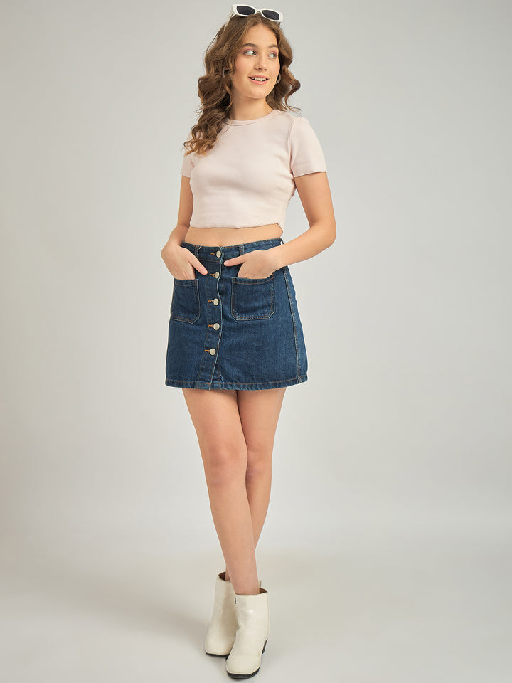 Pink Apple Hem Ribbed Top