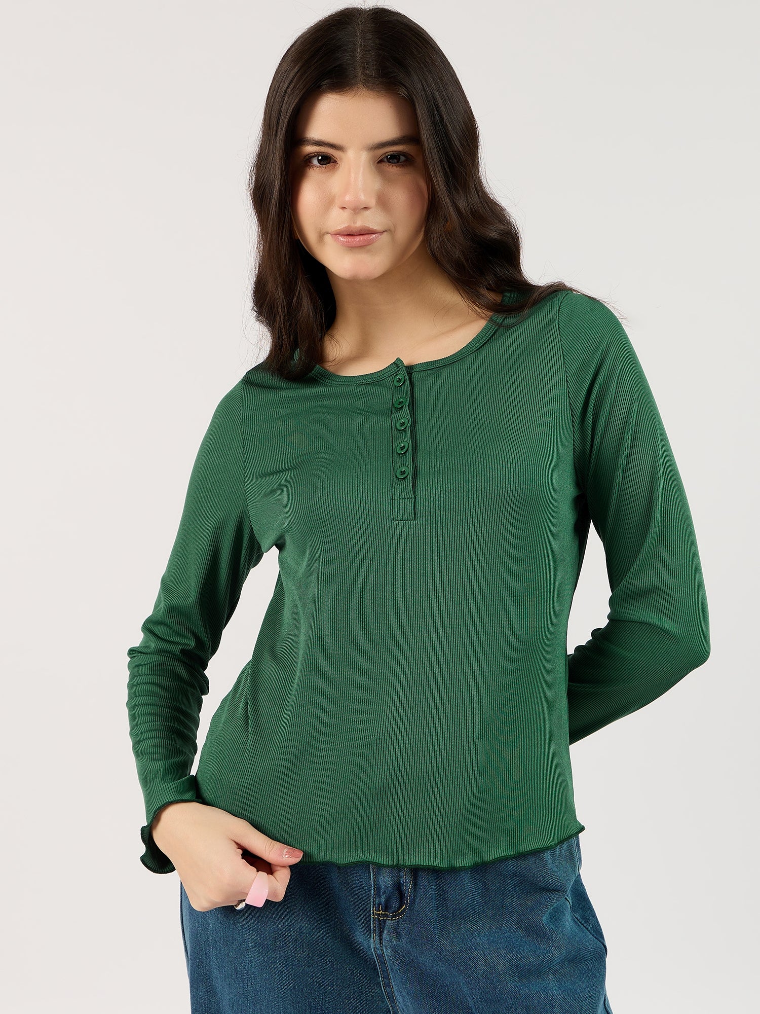 Green Knit Top