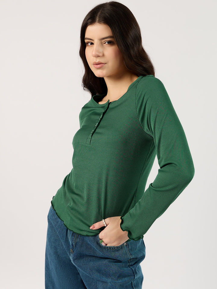 Green Knit Top