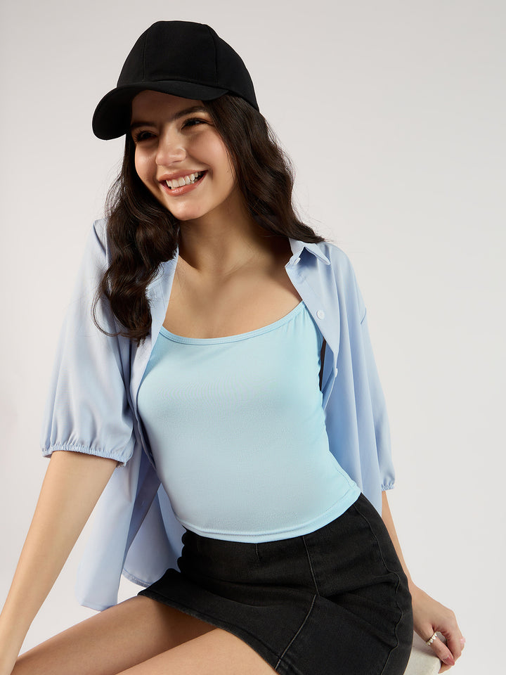 Solid Blue Basic Cami Top