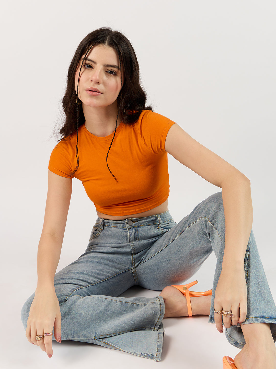 Light Blue Jeans with Cut-Out Details