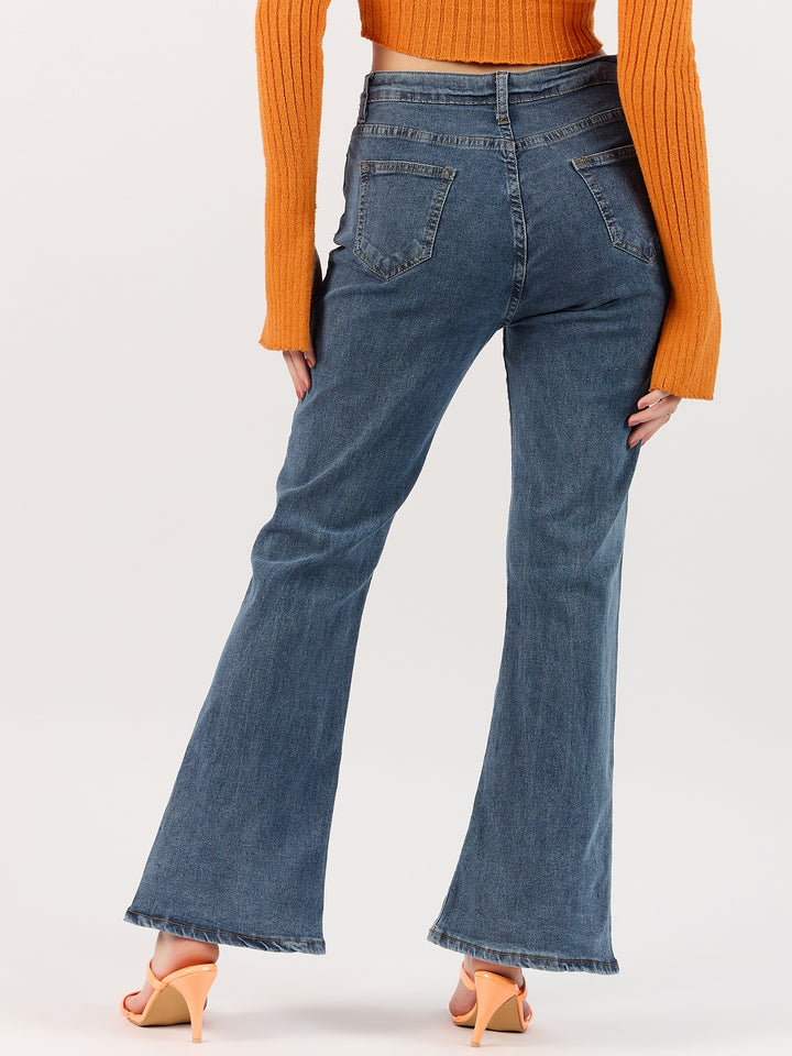 Blue Jeans with Cut-Out Details