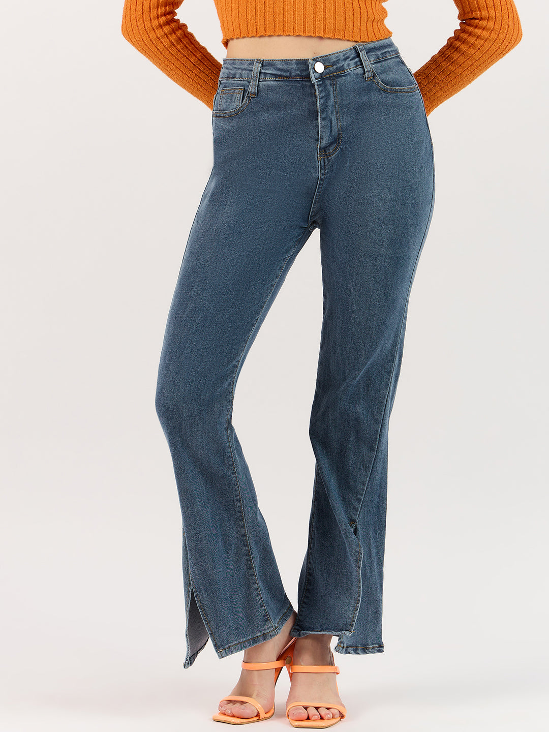 Blue Jeans with Cut-Out Details